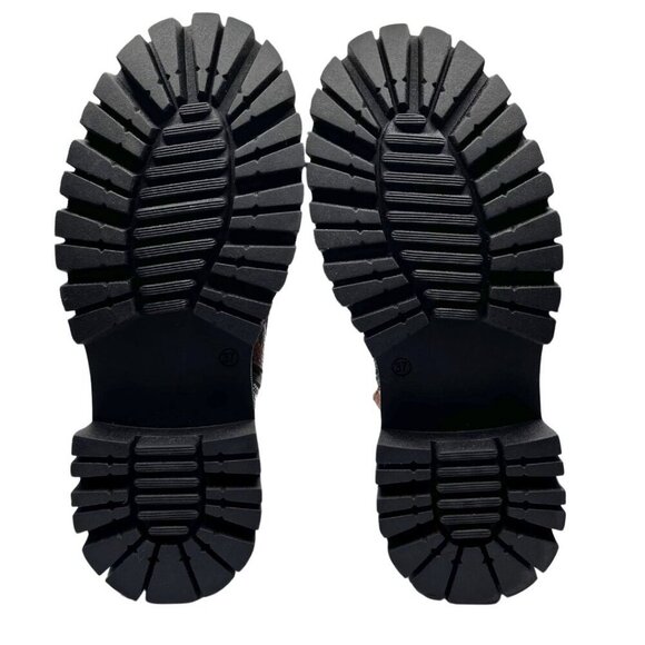 NWOT FREE PEOPLE MADISON BROWN SNAKESKIN PLATFORM LOAFER BOOTS - 37 (7) - Picture 5 of 13